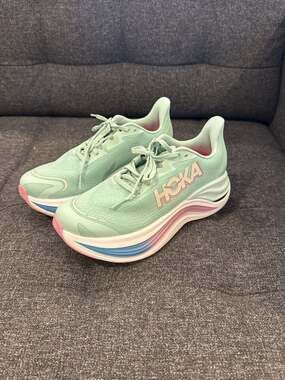 W7.5B - Hoka Women's Skyward X Running Shoes Jadeite Dried Rose